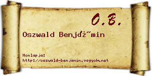 Oszwald Benjámin névjegykártya
